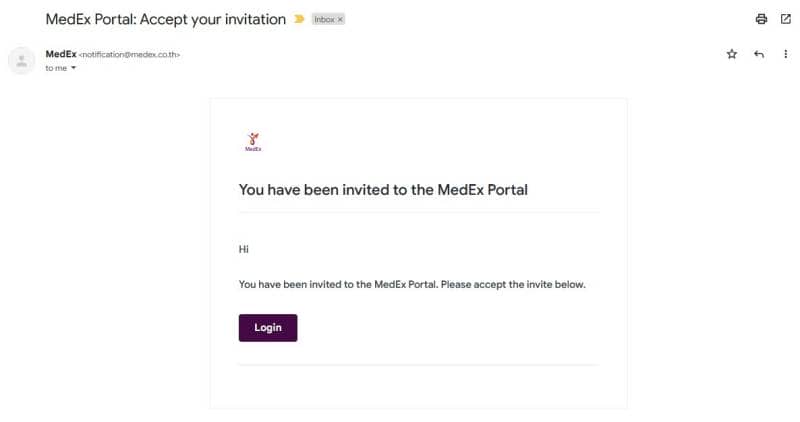 MyMedEx Portal Invitation